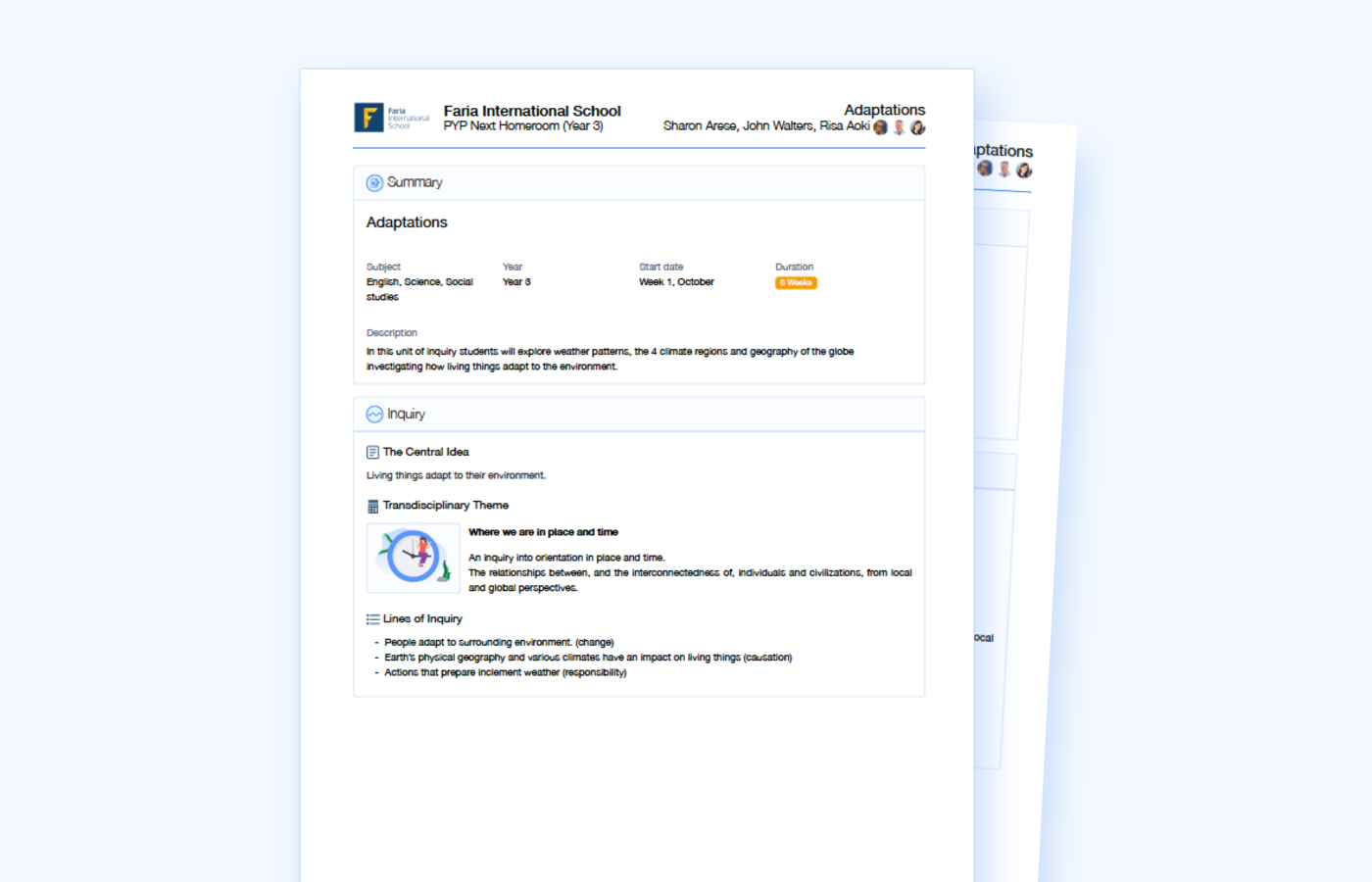 resources pyp unit sample