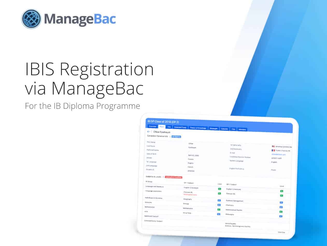 通过ManageBac为IB DP学生在IBIS系统上注册考试