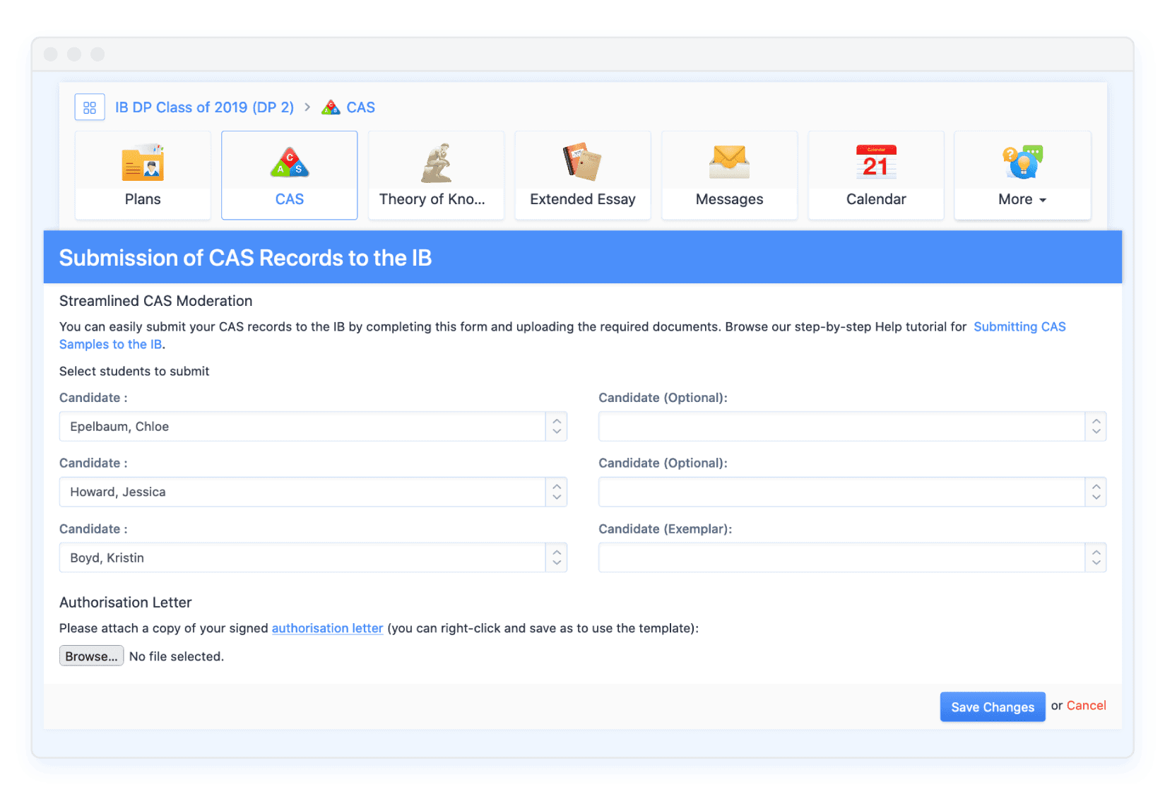 DP direct submission cas